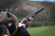 clay pigeon shooting photo closeup