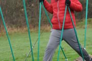 low level ropes course teenager footing steps crossing